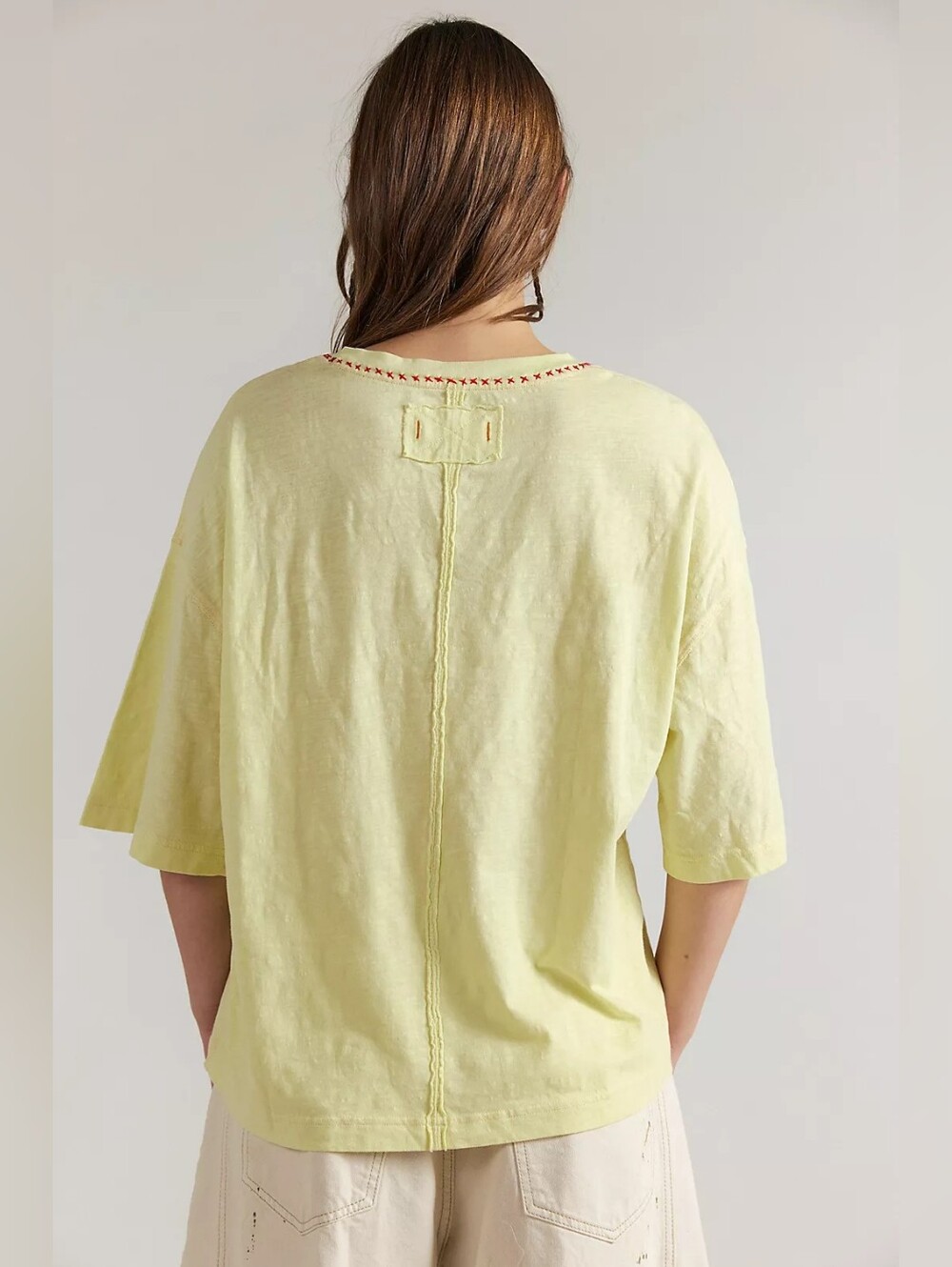 🪷NWT Free People We The Free In Spring Tee In Lemon Water Combo, Size M🌙 - Picture 3 of 4